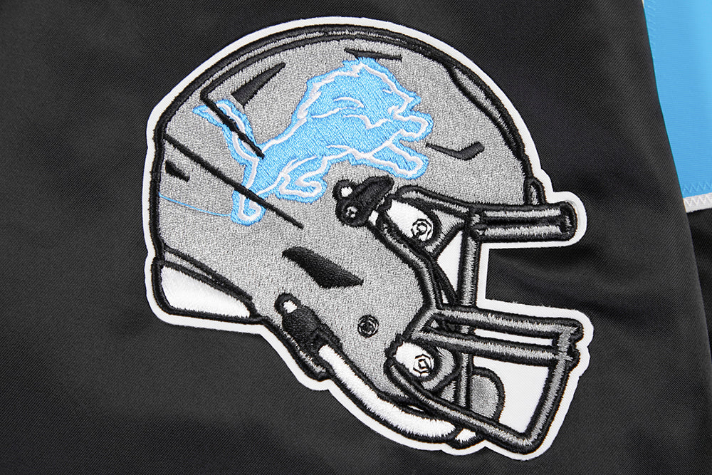 NFL DETROIT LIONS BIG LOGO MEN'S SATIN JACKET FDL6410277-BLK - Image 8