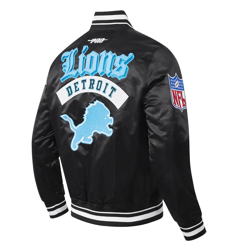 NFL DETROIT LIONS DETROIT LIONS BEST OF M RIB SATIN JACKET FDL6411036-BLK - Image 4