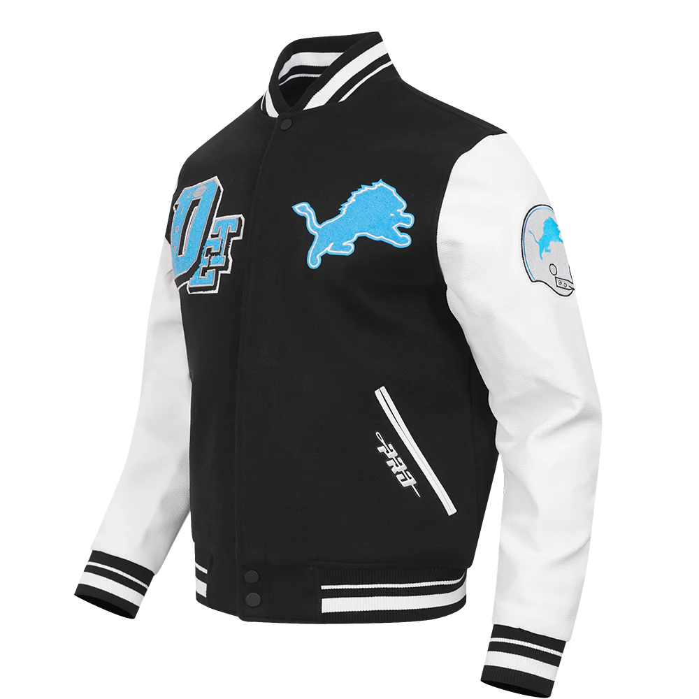 NFL DETROIT LIONS DETROIT LIONS BEST OF M RIB WOOL VARSITY JACKET FDL6411037-BLW