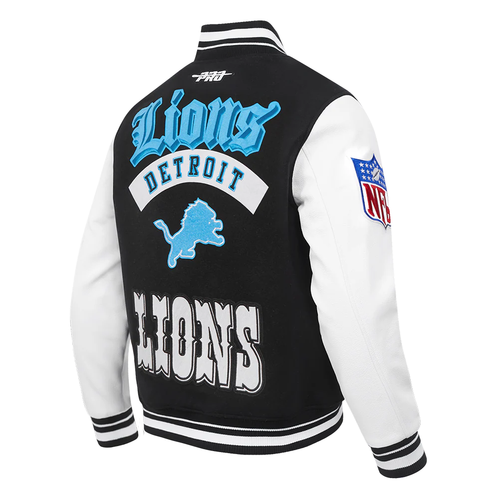 NFL DETROIT LIONS DETROIT LIONS BEST OF M RIB WOOL VARSITY JACKET FDL6411037-BLW - Image 2