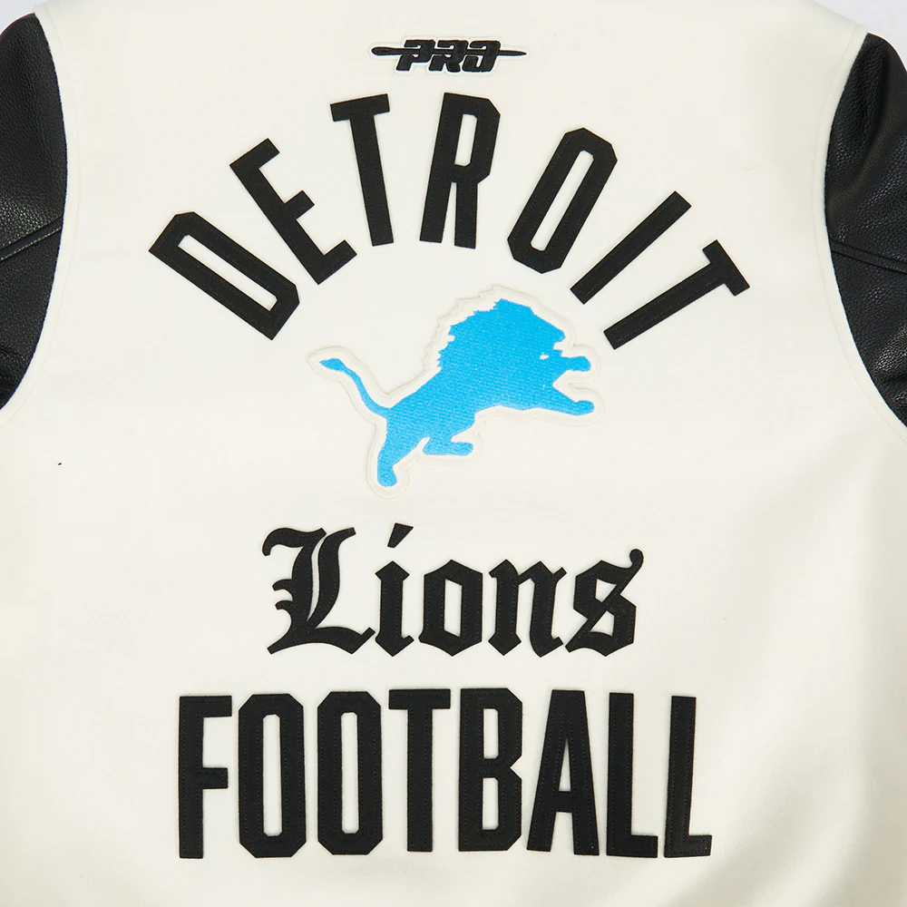 NFL DETROIT LIONS DETROIT LIONS MODERN ORIGINALS M RIB WOOL VARSITY JACKET FDL6411169-EBK - Image 5