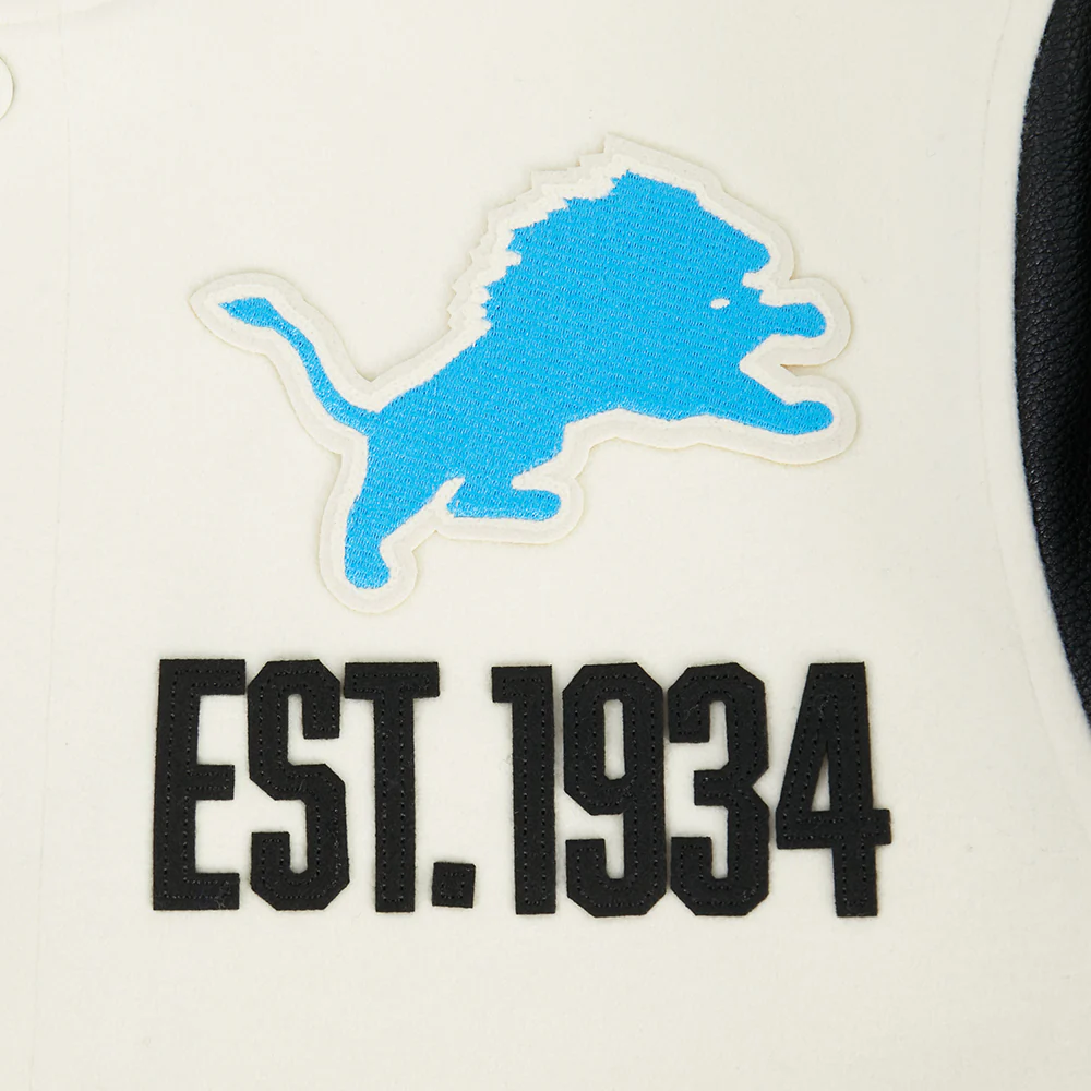 NFL DETROIT LIONS DETROIT LIONS MODERN ORIGINALS M RIB WOOL VARSITY JACKET FDL6411169-EBK - Image 8